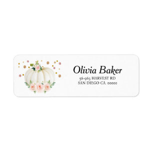 Pumpkin Baby Shower Address Return Address Label
