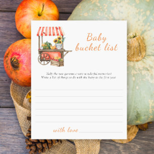 Pumpkin baby shower - Baby bucket list game