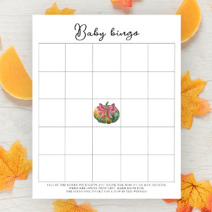 Pumpkin baby shower Baby shower bingo game