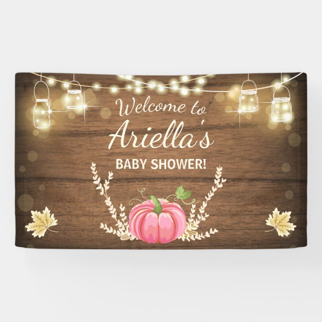 Pumpkin Baby Shower Backdrop Banner Fall Autumn (Horizontal)