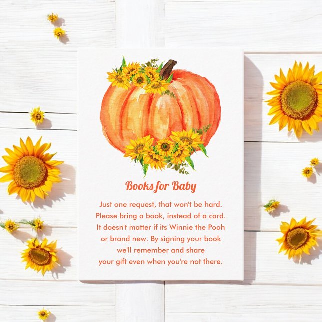 Pumpkin Baby Shower Book Request  Enclosure Card (Creator Uploaded)