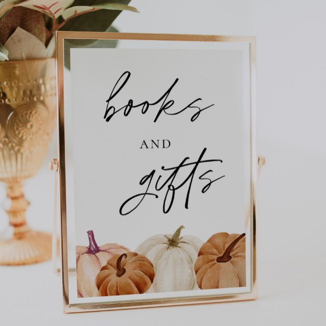 Pumpkin Baby Shower Books and Gifts Sign (Creator Uploaded)