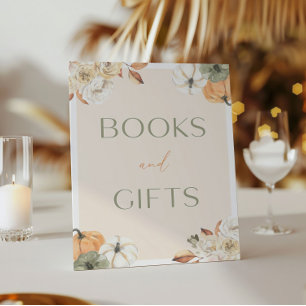 Pumpkin Baby Shower Books And Gifts Sign
