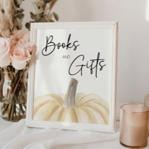 Pumpkin Baby Shower Books And Gifts Sign