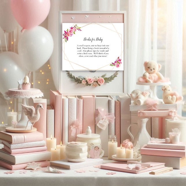 Pumpkin Baby Shower Books For Baby Floral Invitation (Creator Uploaded)