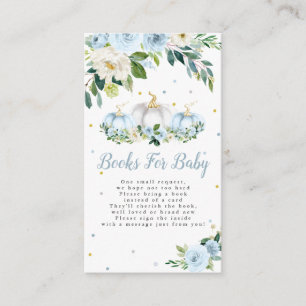 Pumpkin Baby Shower Boy Pumpkin Books For Baby Enclosure Card