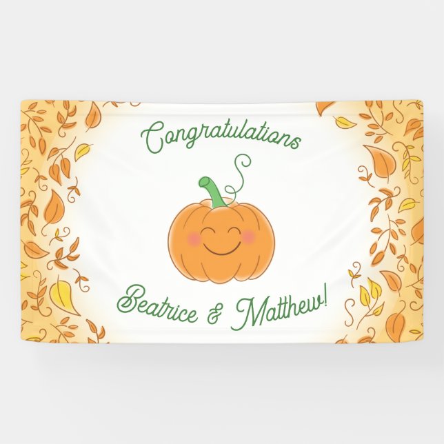 Pumpkin Baby Shower Cute Fall Banner (Horizontal)