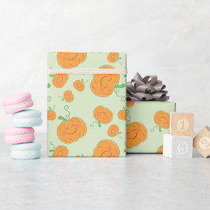 Pumpkin Baby Shower Cute Fall Wrapping Paper