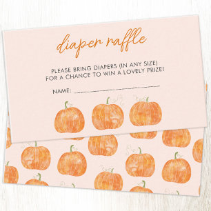 Pumpkin Baby Shower Diaper Raffle Enclosure Card