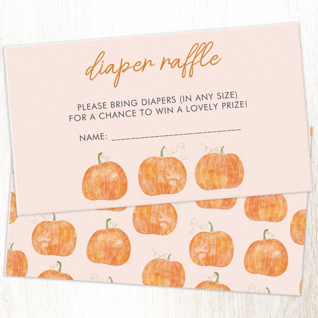 Pumpkin Baby Shower Diaper Raffle Enclosure Card (Pumpkin baby shower autumn fall diaper raffle enclosure card)