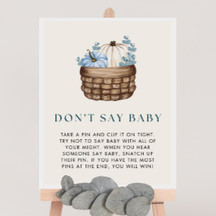 Pumpkin Baby Shower Don't Say Baby Game Sign