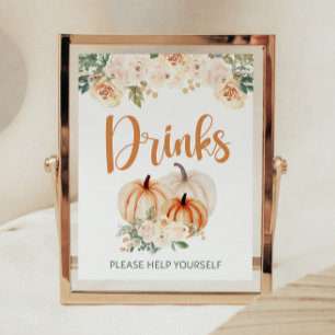 Pumpkin Baby Shower Drinks Sign