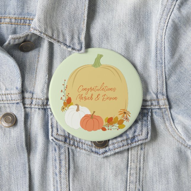 Pumpkin Baby Shower Fall 10 Cm Round Badge (In Situ)