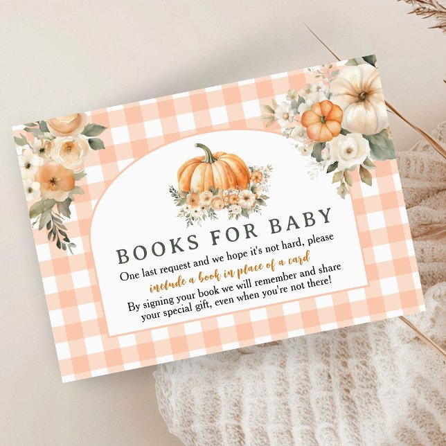 Pumpkin Baby Shower Fall Books For Baby Enclosure Card (Creator Uploaded)