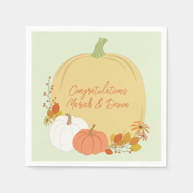 Pumpkin Baby Shower Fall Napkin (Front)