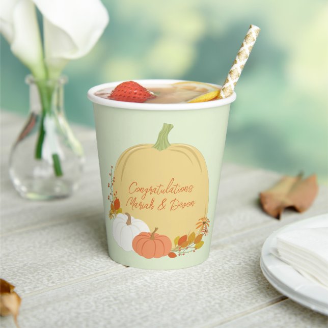 Pumpkin Baby Shower Fall Paper Cups (Insitu)