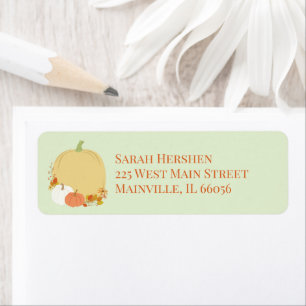 Pumpkin Baby Shower Fall Return Address Label