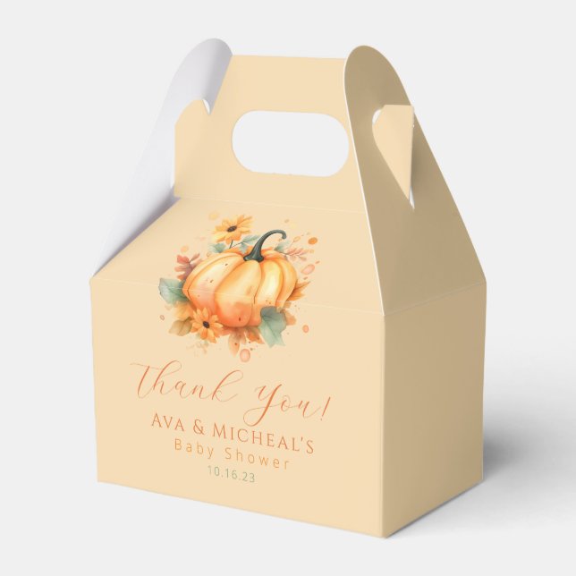 Pumpkin Baby Shower Favour Box (Front Side)