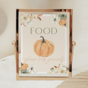 Pumpkin Baby Shower Food Sign