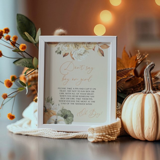 Pumpkin Baby Shower Game Sign (Creator Uploaded)