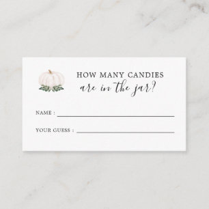 Pumpkin Baby Shower Guess How Many Candies  Enclosure Card
