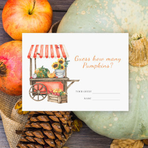 Pumpkin baby shower Guess how many pumpkins game Enclosure Card