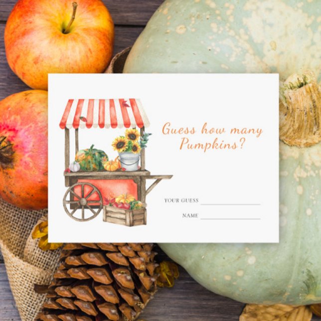Pumpkin baby shower Guess how many pumpkins game Enclosure Card (Creator Uploaded)