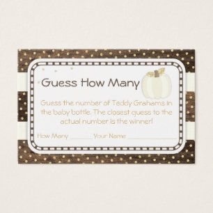 Pumpkin Baby Shower Guess How Many, Wood & Ivory