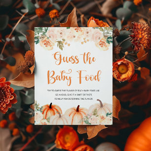 Pumpkin Baby Shower Guess The Baby Food Sign