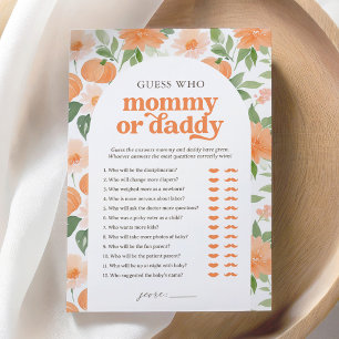 Pumpkin Baby Shower Guess Who Mummy or Daddy Invitation
