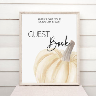 Pumpkin Baby Shower Guest Book Sign