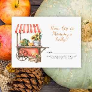 Pumpkin baby shower How big is mommy's belly game Enclosure Card