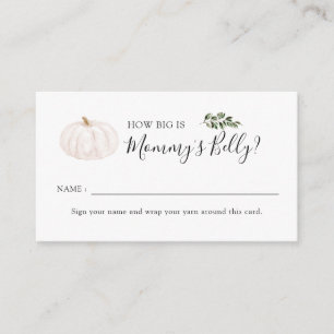 Pumpkin Baby Shower How Big Is Mummy's Belly Enclosure Card