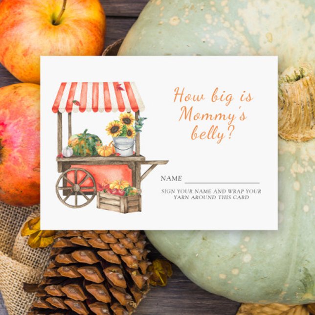 Pumpkin baby shower How big is mummy's belly game Enclosure Card (Creator Uploaded)