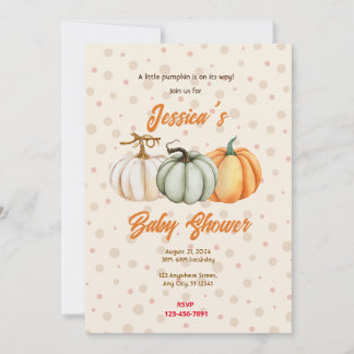 Pumpkin Baby Shower Invitation