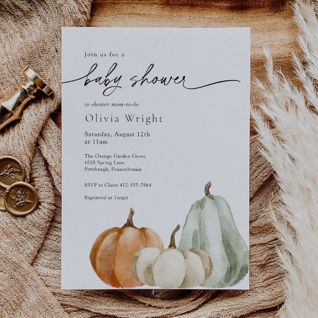 Pumpkin Baby Shower Invitation (Creator Uploaded)