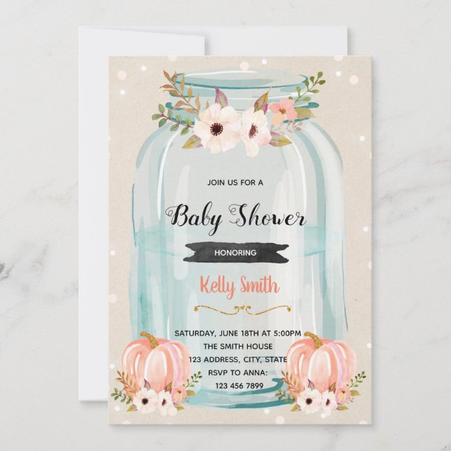 pumpkin baby shower invitation (Front)