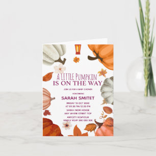 Pumpkin Baby Shower Invitation, A Little Pumpkin i Note Card