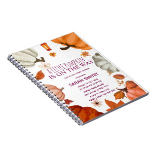 Pumpkin Baby Shower Invitation, A Little Pumpkin i Notebook