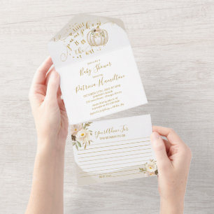 Pumpkin Baby Shower Invitation & Advice Card