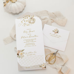 Pumpkin Baby Shower Invitation & Advice Card