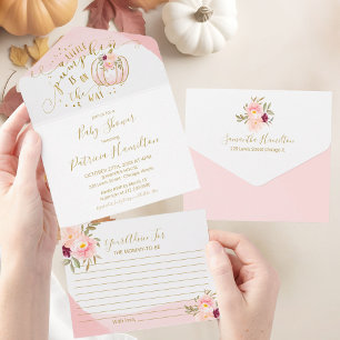 Pumpkin Baby Shower Invitation & Advice Card