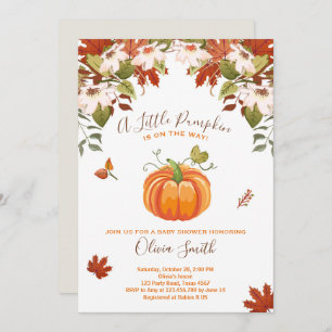 Pumpkin Baby shower invitation Autumn Fall Neutral