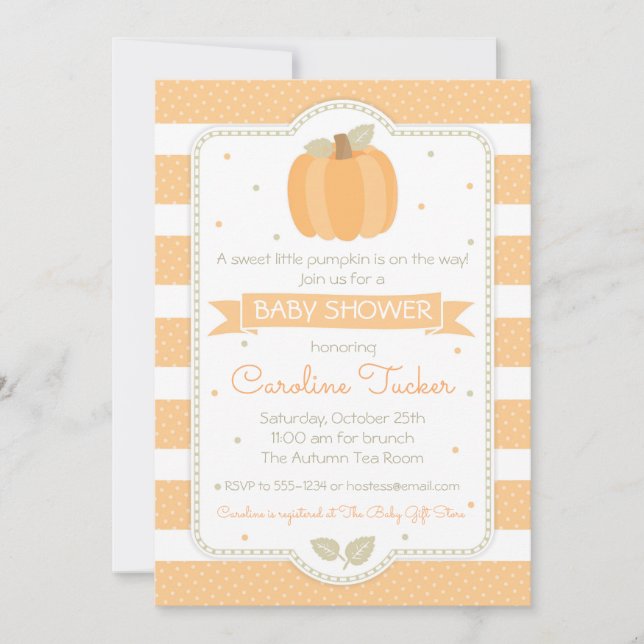 Pumpkin Baby Shower Invitation Gender Neutral (Front)