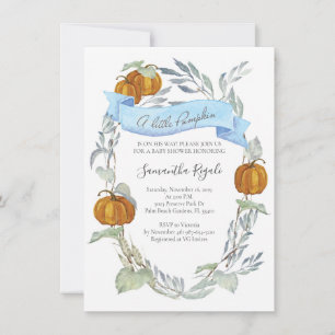 Pumpkin Baby Shower Invitations Fall Autumn