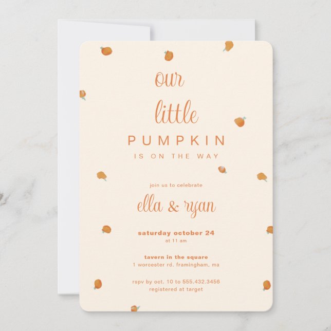 Pumpkin: Baby Shower Invite (Front)
