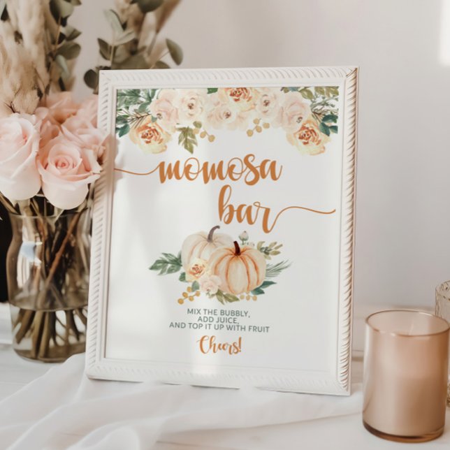 Pumpkin Baby Shower Momosa Bar Poster (Creator Uploaded)