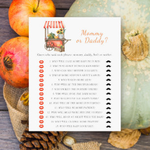 Pumpkin Baby shower Mummy Daddy baby shower game