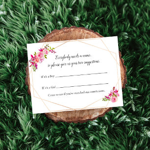 Pumpkin Baby Shower Name Suggestion Game Floral Invitation