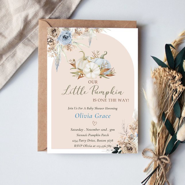 Pumpkin Baby Shower Our Little Pumpkin  Invitation (Creator Uploaded)